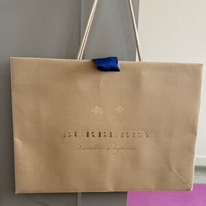 Burberry Beige Tote with Blue Accent